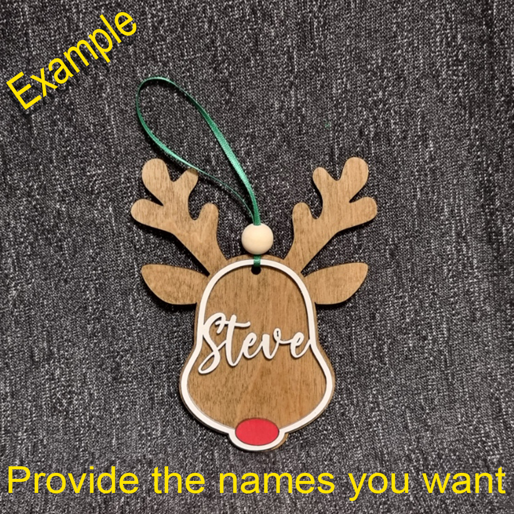Reindeer Ornament with personalized names